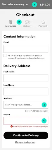 Image of the checkout process of a client